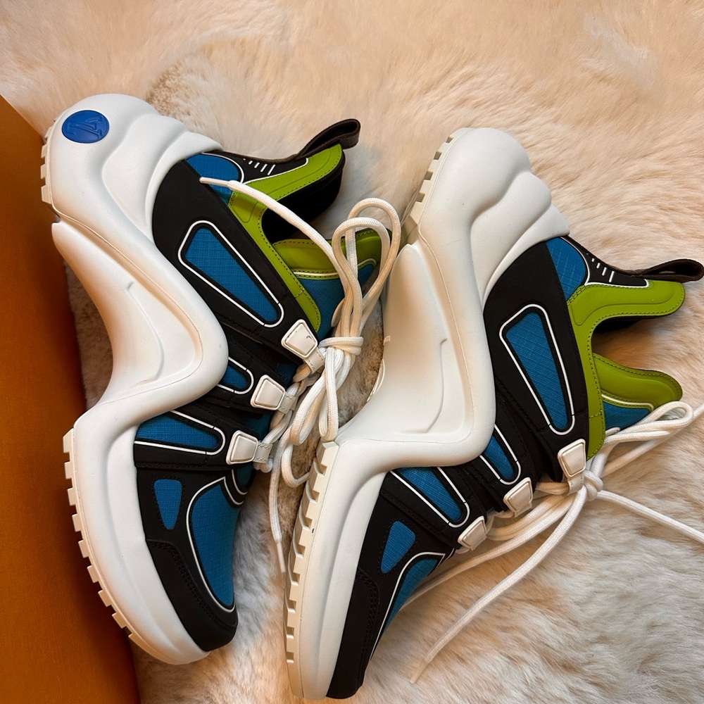 💙LV 💚 LOUIS VUITTON🔥 Fabric Archlight Sneaker Blue/Size EU/38.5